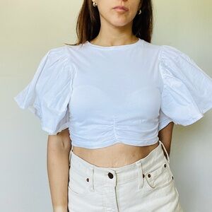 ZARA flutter sleeves top
